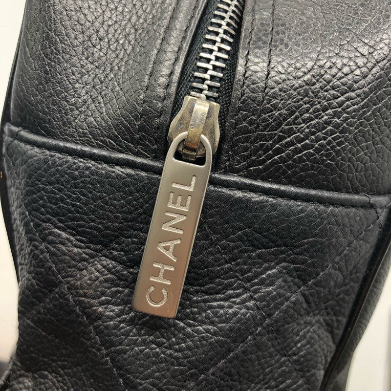 シャネル CHANEL ロゴ スモールボストンバッグ ソフトキャビア・パテント レディース ハンドバッグ