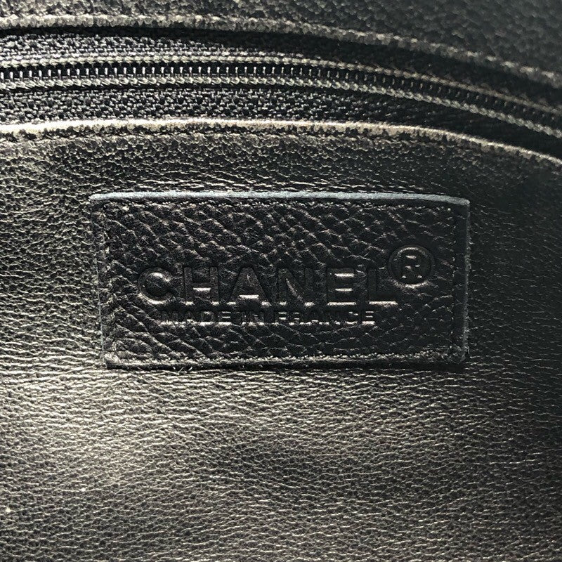 シャネル CHANEL ロゴ スモールボストンバッグ ソフトキャビア・パテント レディース ハンドバッグ