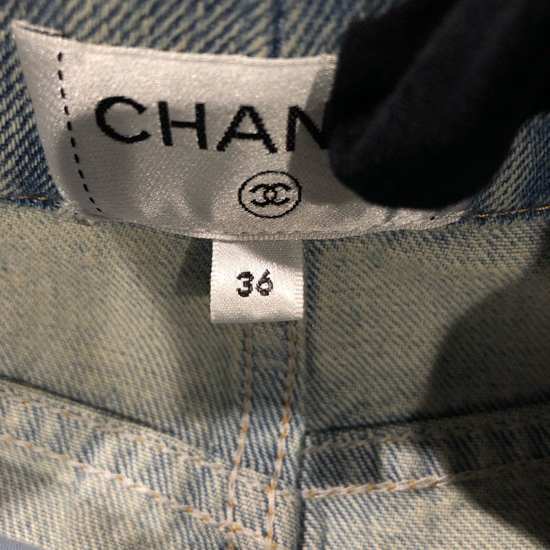 シャネル CHANEL ワイドデニムパンツ P70188 コットン レディース パンツ