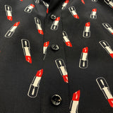 サンローラン SAINT LAURENT リップ柄シルクシャツ 395733 Y343J シルク レディース 長袖シャツ