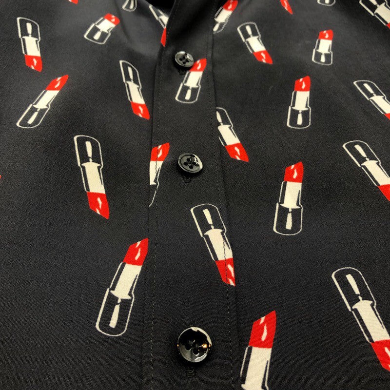 サンローラン SAINT LAURENT リップ柄シルクシャツ 395733 Y343J シルク レディース 長袖シャツ