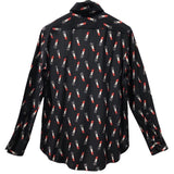 サンローラン SAINT LAURENT リップ柄シルクシャツ 395733 Y343J シルク レディース 長袖シャツ