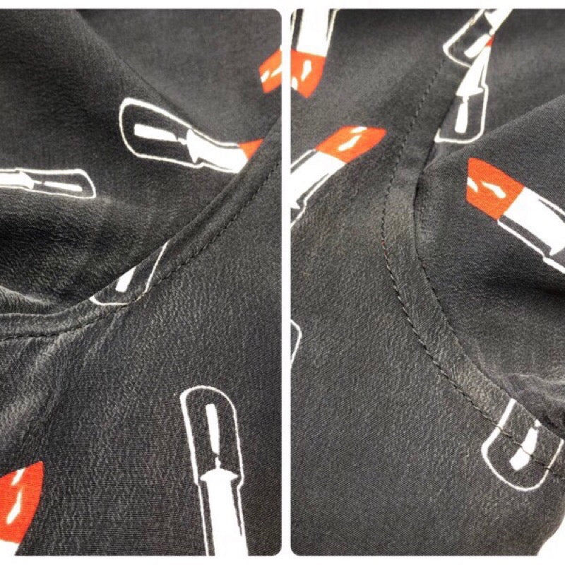 サンローラン SAINT LAURENT リップ柄シルクシャツ 395733 Y343J シルク レディース 長袖シャツ
