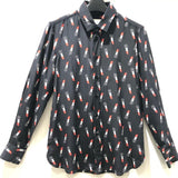 サンローラン SAINT LAURENT リップ柄シルクシャツ 395733 Y343J シルク レディース 長袖シャツ