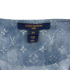 ルイ・ヴィトン LOUIS VUITTON モノグラム柄シルクノースリーブワンピース FKRO0934 ブルー シルク レディース ワンピース