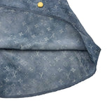 ルイ・ヴィトン LOUIS VUITTON モノグラム柄シルクノースリーブワンピース FKRO0934 ブルー シルク レディース ワンピース