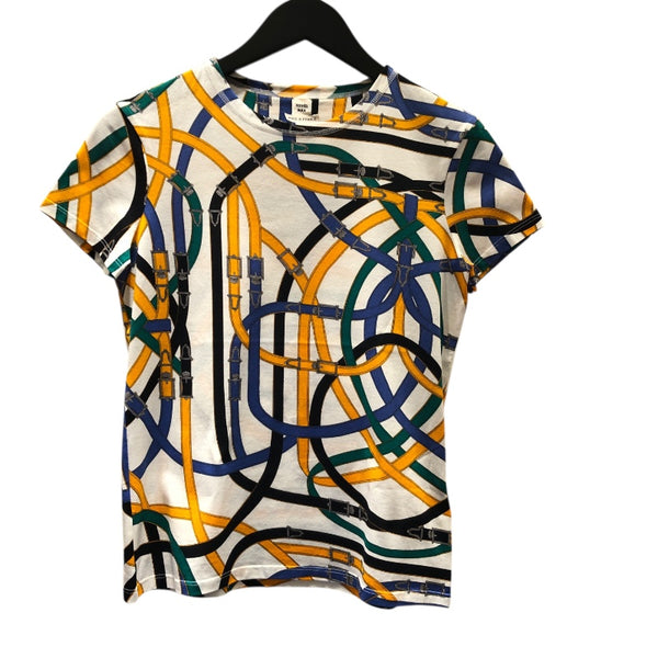 エルメス HERMES 総柄プリントTシャツ コットン レディース 半袖シャツ