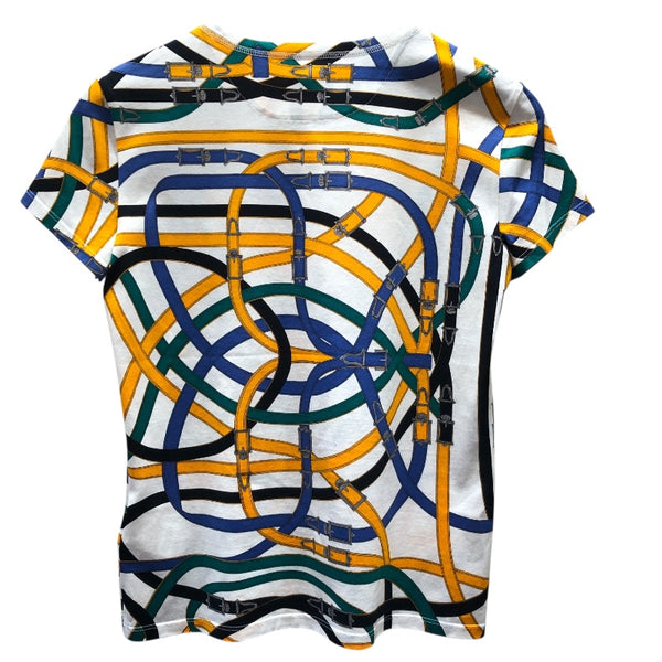 エルメス HERMES 総柄プリントTシャツ コットン レディース 半袖シャツ