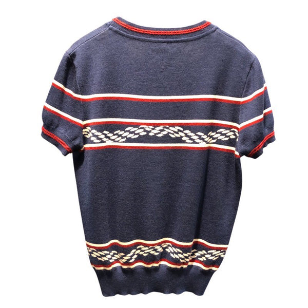 エルメス HERMES カノエ 総柄ニットTシャツ 3E2615D4 カシミア レディース 半袖Ｔシャツ