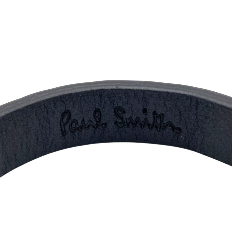 ポール・スミス Paul Smith レザーブレスレット ブラック シルバー金具 ポール・スミス Paul Smith レザーブレスレット ブラック シルバー金具