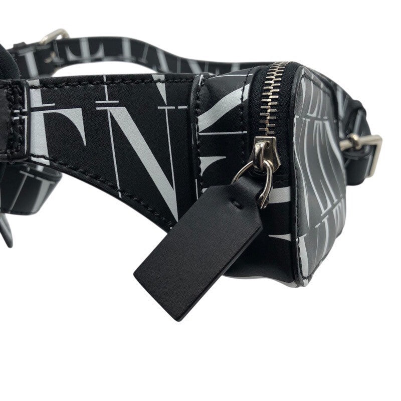 ヴァレンティノ VALENTINO VLTNロゴ　ミニベルトバッグ ブラック/ホワイト レザー レディース ウエストバッグ