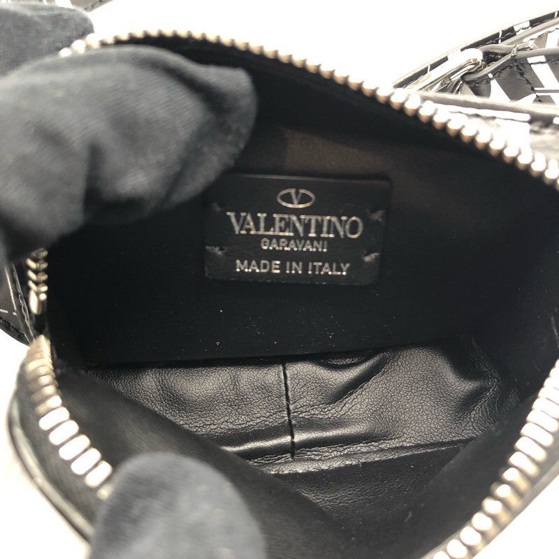 ヴァレンティノ VALENTINO VLTNロゴ　ミニベルトバッグ ブラック/ホワイト レザー レディース ウエストバッグ