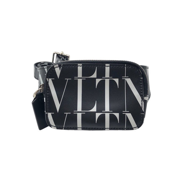 ヴァレンティノ VALENTINO VLTNロゴ　ミニベルトバッグ ブラック/ホワイト レザー レディース ウエストバッグ