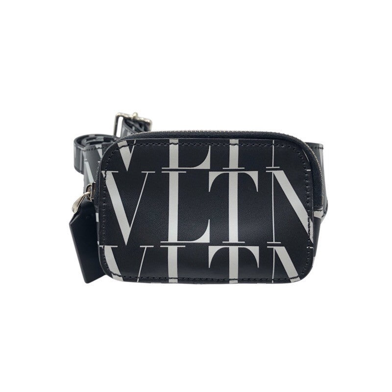ヴァレンティノ VALENTINO VLTNロゴ　ミニベルトバッグ ブラック/ホワイト レザー レディース ウエストバッグ