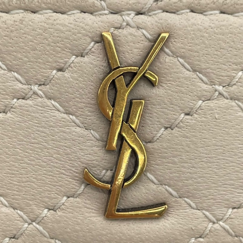 サンローラン SAINT LAURENT Air Podsケース クリーム レザー レディース ポーチ