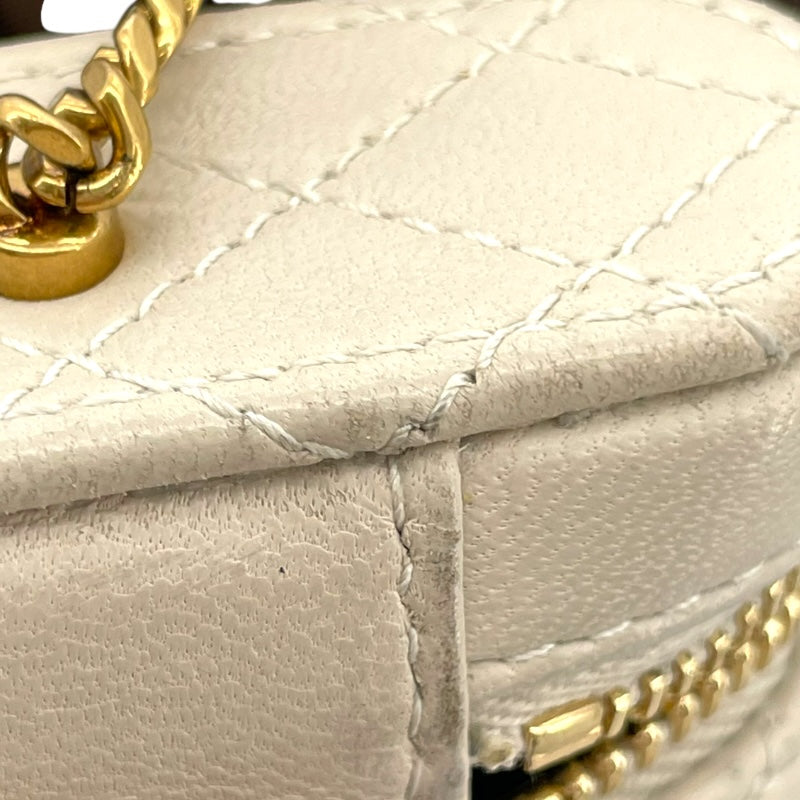 サンローラン SAINT LAURENT Air Podsケース クリーム レザー レディース ポーチ