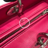 クリスチャン・ディオール Christian Dior レディディオールラージ ピンク×ブラック シルバー金具 カナージュラム レディース ハンドバッグ