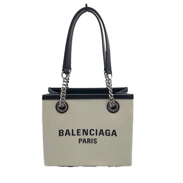 バレンシアガ BALENCIAGA デューティーフリースモールトートバッグ 759941 アイボリー/SV キャンバス・レザー ユニセックス トートバッグ