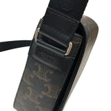 セリーヌ CELINE フラップ メッセンジャーバッグ 111592 ブラック シルバー金具 トリオンフキャンバス/レザー ユニセックス ショルダーバッグ