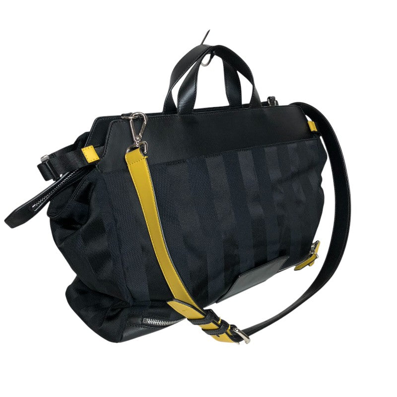 フェンディ FENDI ピーカブー アイコニック ミディアム 7VA501 ブラック シルバー金具 ナイロン・レザー メンズ ハンドバッグ