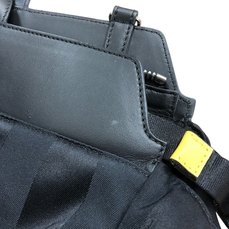 フェンディ FENDI ピーカブー アイコニック ミディアム 7VA501 ブラック シルバー金具 ナイロン・レザー メンズ ハンドバッグ