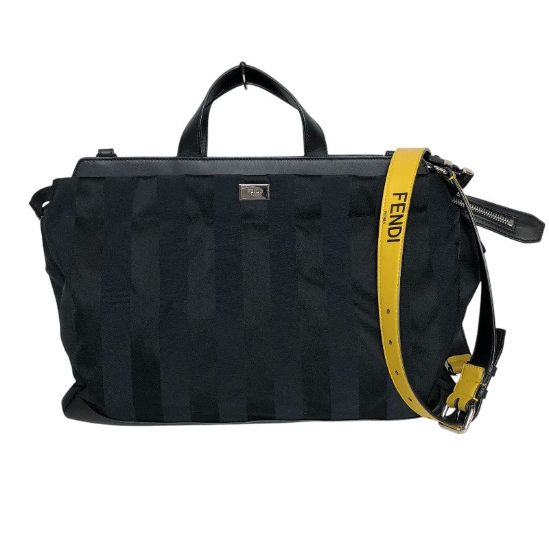 フェンディ FENDI ピーカブー アイコニック ミディアム 7VA501 ブラック シルバー金具 ナイロン・レザー メンズ ハンドバッグ