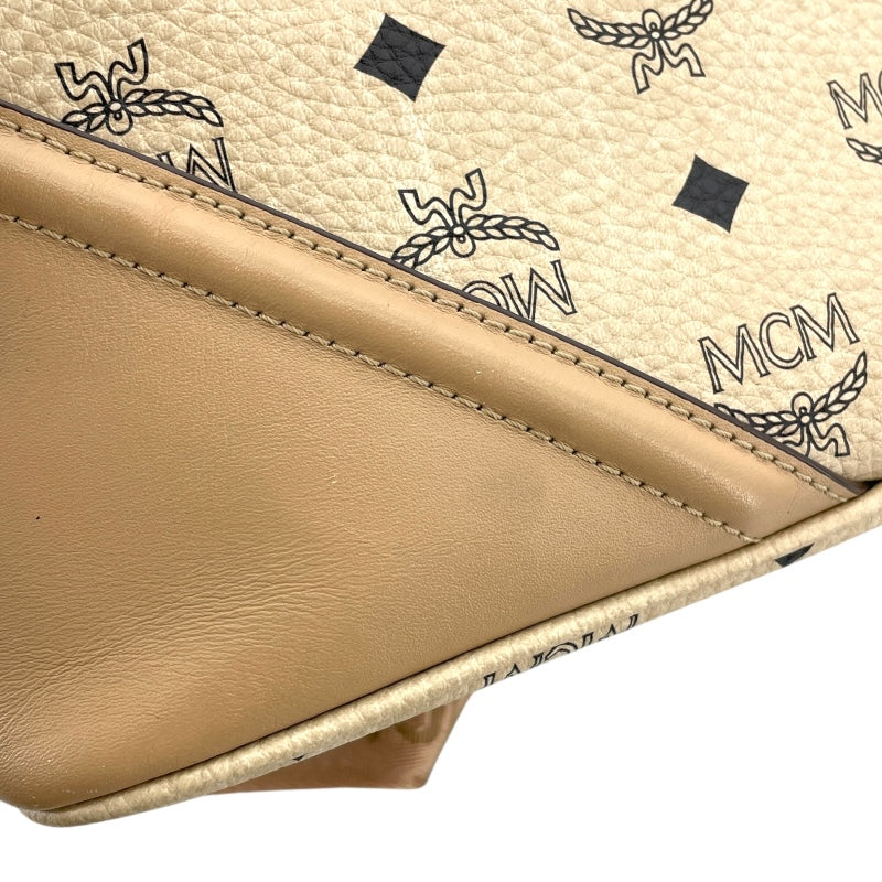 エム・シー・エム MCM ヴィセトスキャンパス バックパック ベージュ×GD金具 PVCキャンバス/レザー メンズ リュック・デイパック