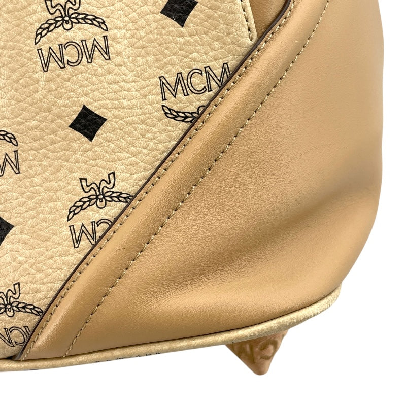 エム・シー・エム MCM ヴィセトスキャンパス バックパック ベージュ×GD金具 PVCキャンバス/レザー メンズ リュック・デイパック