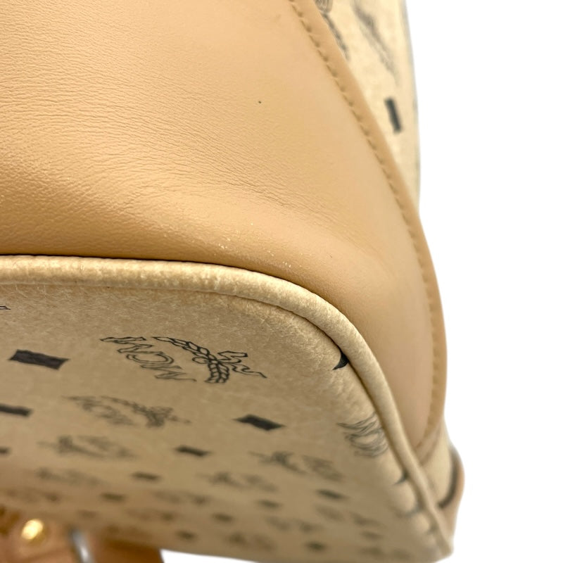 エム・シー・エム MCM ヴィセトスキャンパス バックパック ベージュ×GD金具 PVCキャンバス/レザー メンズ リュック・デイパック