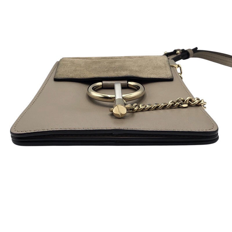 クロエ Chloe フェイ　スモール グレージュ/GD金具 レザー ユニセックス ショルダーバッグ