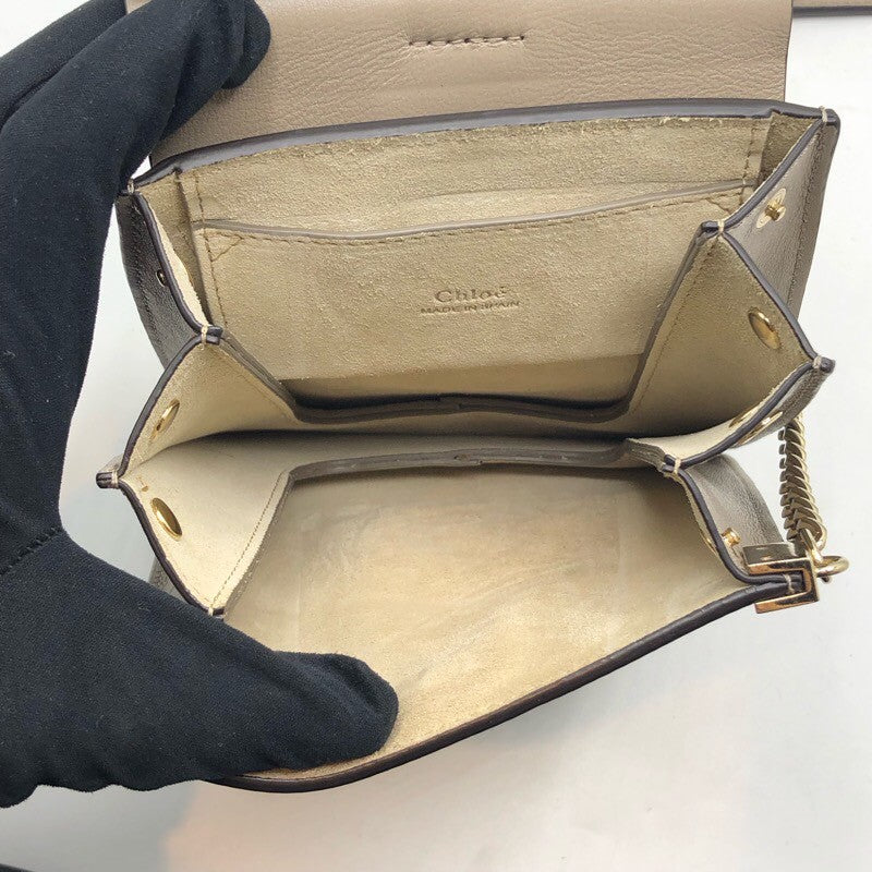 クロエ Chloe フェイ　スモール グレージュ/GD金具 レザー ユニセックス ショルダーバッグ
