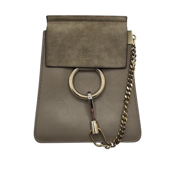 クロエ Chloe フェイ　スモール グレージュ/GD金具 レザー ユニセックス ショルダーバッグ