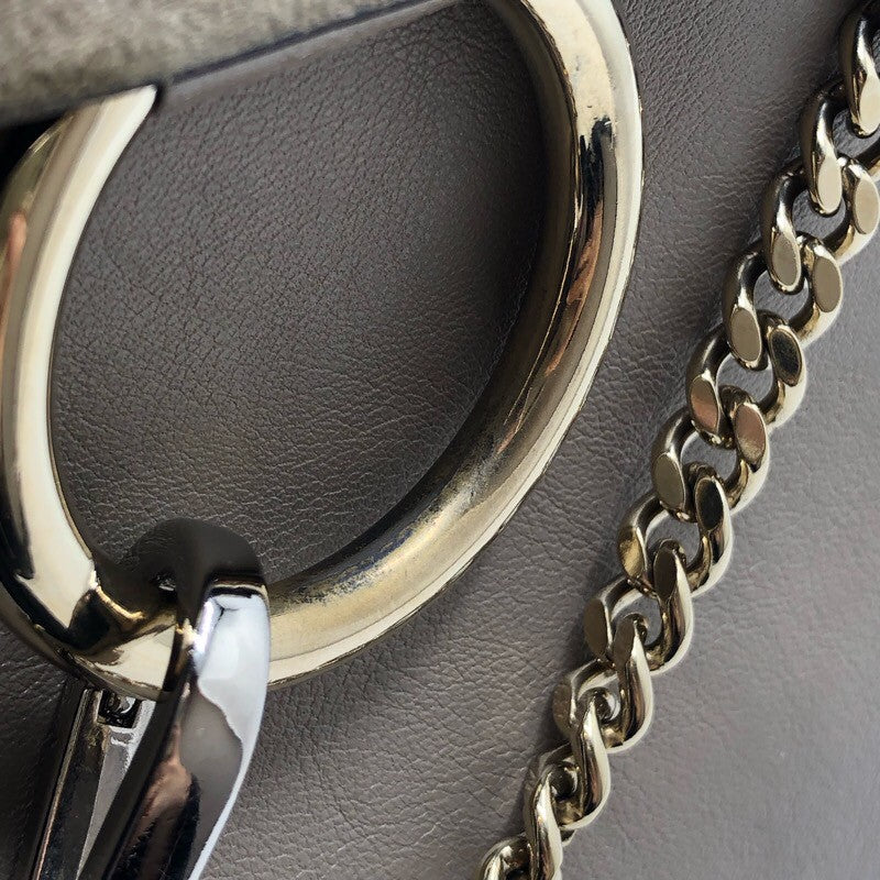 クロエ Chloe フェイ　スモール グレージュ/GD金具 レザー ユニセックス ショルダーバッグ