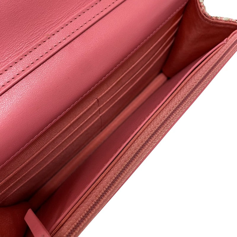 シャネル CHANEL 2.55 チェーンウォレット A70328 ピンク シルバー金具 ツイード レディース ショルダーバッグ