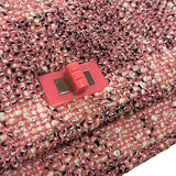 シャネル CHANEL 2.55 チェーンウォレット A70328 ピンク シルバー金具 ツイード レディース ショルダーバッグ