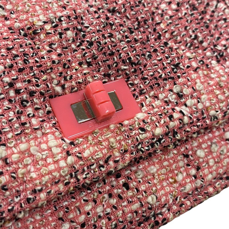 シャネル CHANEL 2.55 チェーンウォレット A70328 ピンク シルバー金具 ツイード レディース ショルダーバッグ
