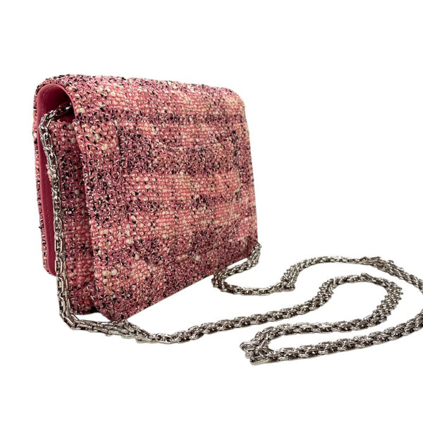 シャネル CHANEL 2.55 チェーンウォレット A70328 ピンク シルバー金具 ツイード レディース ショルダーバッグ