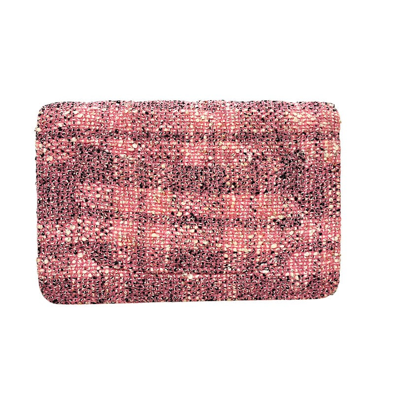 シャネル CHANEL 2.55 チェーンウォレット A70328 ピンク シルバー金具 ツイード レディース ショルダーバッグ