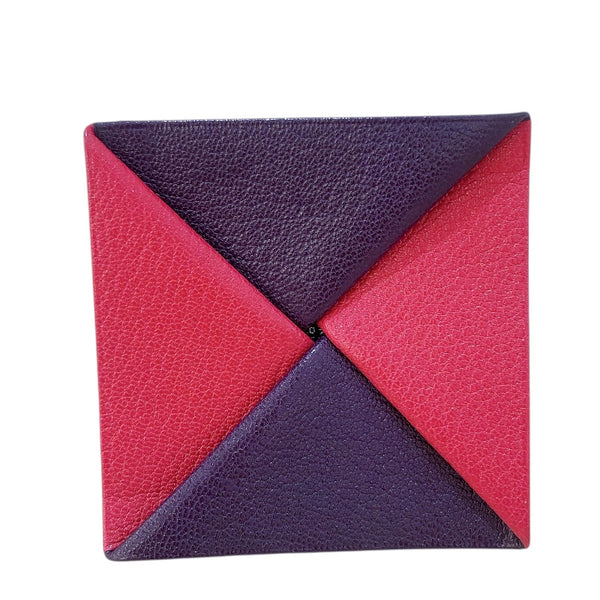 エルメス HERMES ズールー □F刻 ピンク・パープル シェーブル レディース コインケース