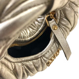 ミュウミュウ miu miu ワンダーマテラッセレザーホーボーバッグ 5NR019 ゴールド ゴールド金具 マテラッセレザー レディース ハンドバッグ
