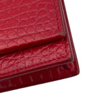 サンローラン SAINT LAURENT ケイト チェーンウォレット 452159 レッド×SV金具 型押しレーザー レディース ショルダーバッグ