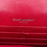 サンローラン SAINT LAURENT ケイト チェーンウォレット 452159 レッド×SV金具 型押しレーザー レディース ショルダーバッグ