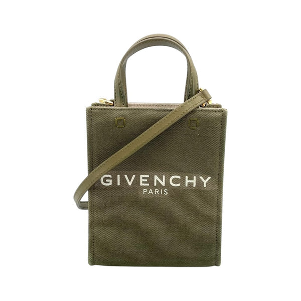 ジバンシィ GIVENCHY Gトート パーティカルミニ カーキ キャンバス
