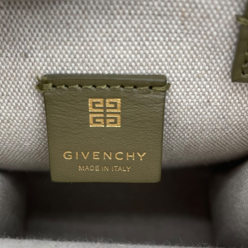 ジバンシィ GIVENCHY Gトート パーティカルミニ カーキ キャンバス レディース ショルダーバッグ