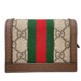 グッチ GUCCI オフィディア　ＧＧミニウォレット 523155 ブラウン　ゴールド金具 GGスプリーム ユニセックス 二つ折り財布