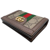 グッチ GUCCI オフィディア　ＧＧミニウォレット 523155 ブラウン　ゴールド金具 GGスプリーム ユニセックス 二つ折り財布