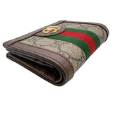 グッチ GUCCI オフィディア　ＧＧミニウォレット 523155 ブラウン　ゴールド金具 GGスプリーム ユニセックス 二つ折り財布