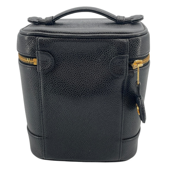 シャネル CHANEL バニティ A01998 5番台 ブラック GD金具 キャビアスキン レディース ハンドバッグ