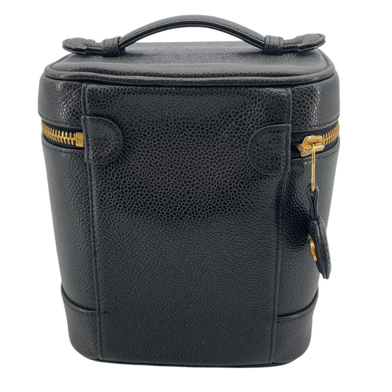 シャネル CHANEL バニティ A01998 5番台 ブラック GD金具 キャビアスキン レディース ハンドバッグ