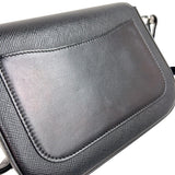 プラダ PRADA サフィアーノフラップバッグ 1BD249 ブラック　シルバー金具 サフィアーノレザー レディース ショルダーバッグ